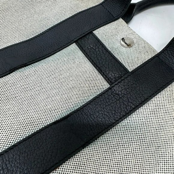 HERMES Sac Arne PM Hand Bag Tote Bag Toile H / Leather gray/Black - Picture 10 of 13